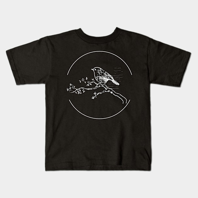 bird photography sketch Kids T-Shirt by asepsarifudin09